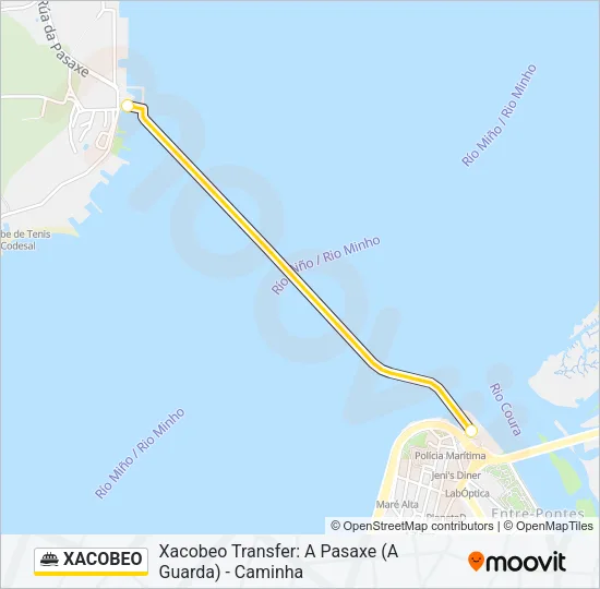 XACOBEO Ferry Line Map