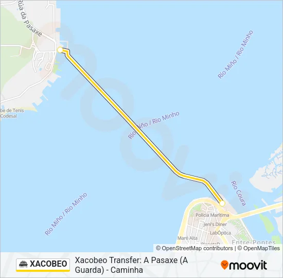 XACOBEO Ferry Line Map