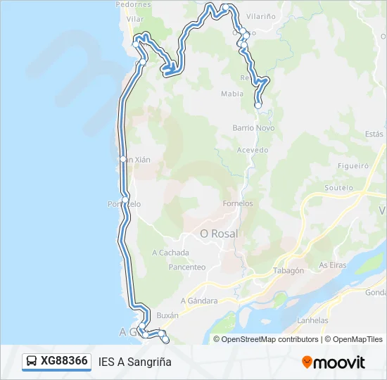 XG88366 Bus Line Map