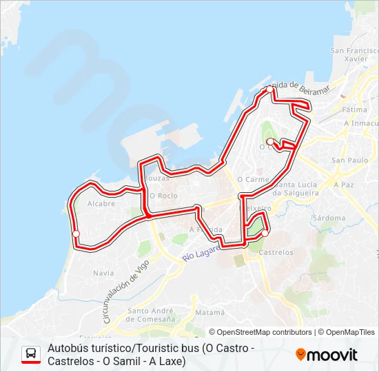TURÍSTICO Bus Line Map