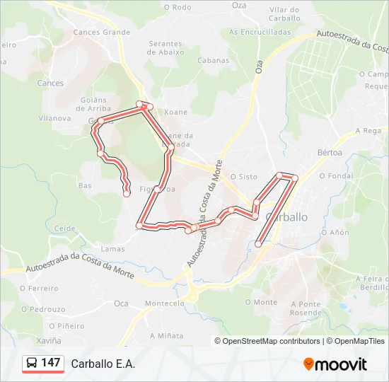 147 Bus Line Map