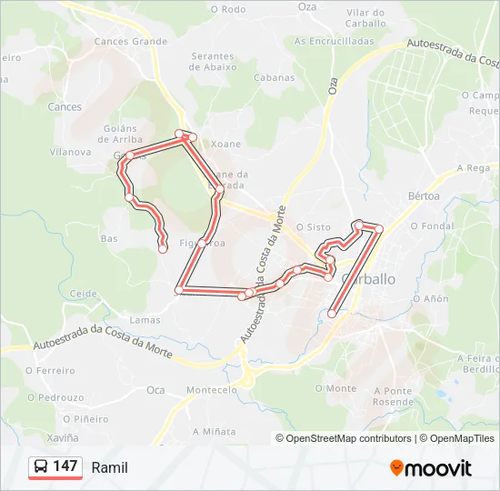 147 Bus Line Map