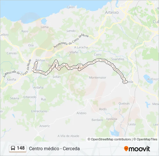 148 Bus Line Map