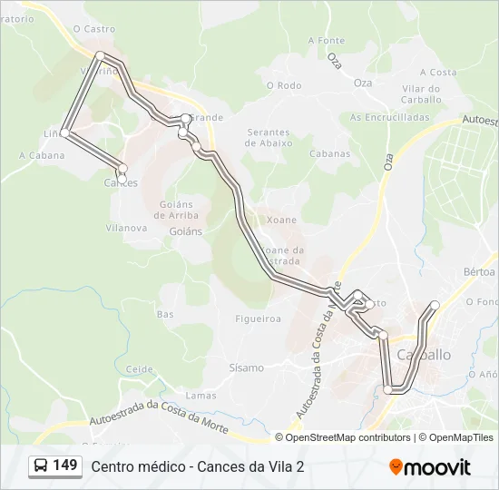 149 Bus Line Map