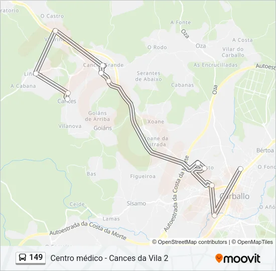 149 Bus Line Map