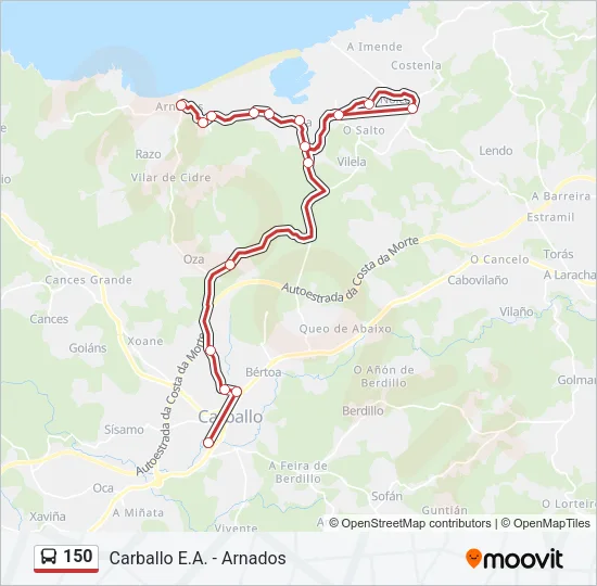 150 Bus Line Map