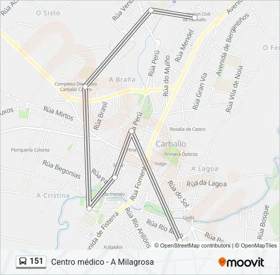 151 Bus Line Map