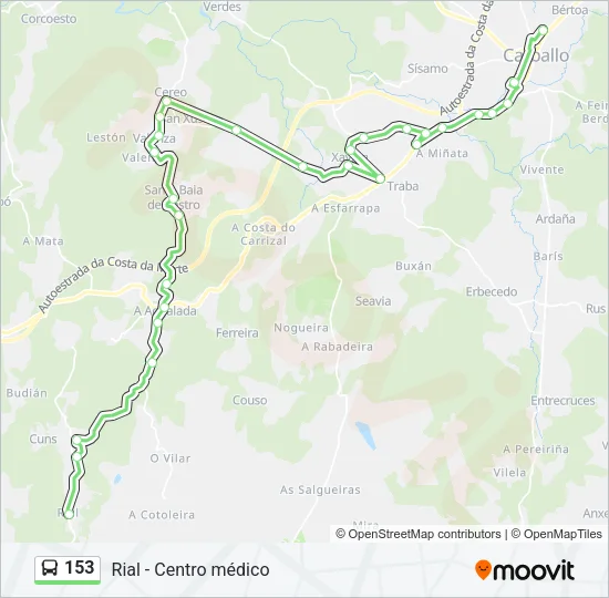 153 Bus Line Map