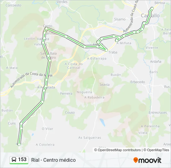 153 Bus Line Map