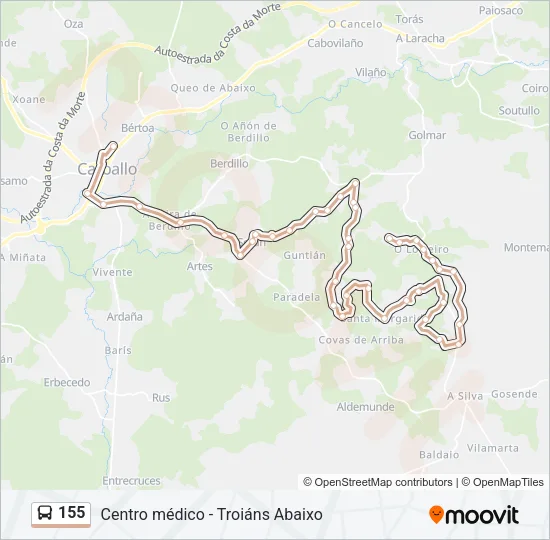 155 Bus Line Map