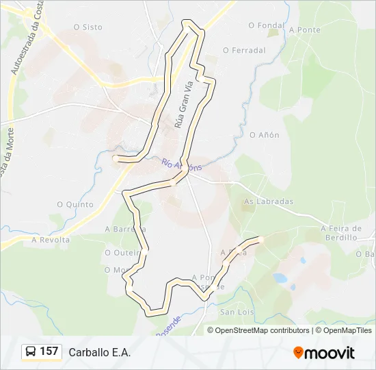 157 Bus Line Map