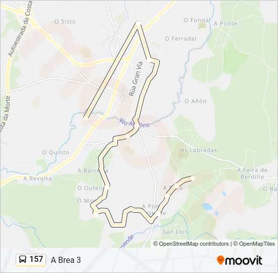 157 Bus Line Map