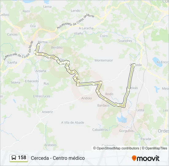 158 Bus Line Map