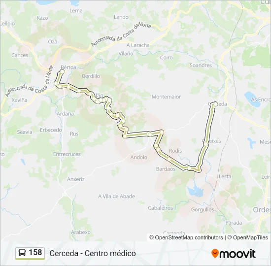 158 Bus Line Map