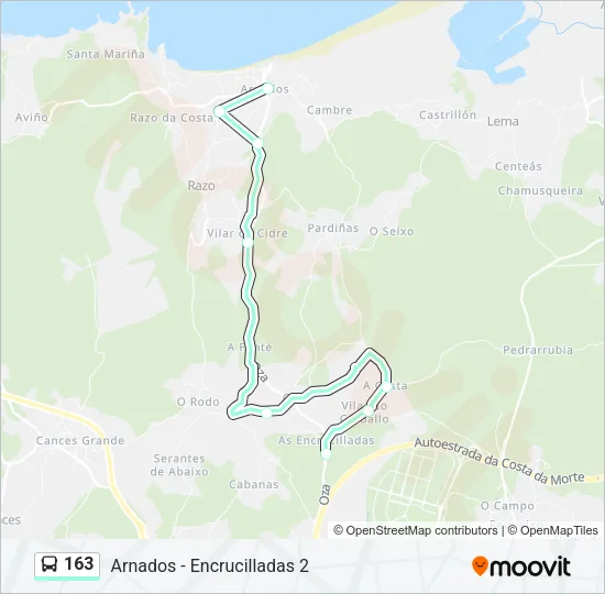163 Bus Line Map