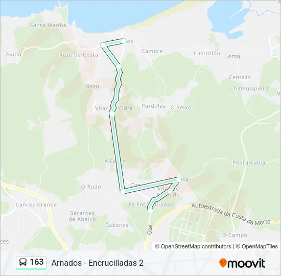 163 Bus Line Map