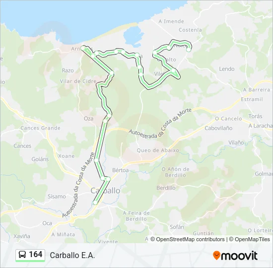 164 Bus Line Map