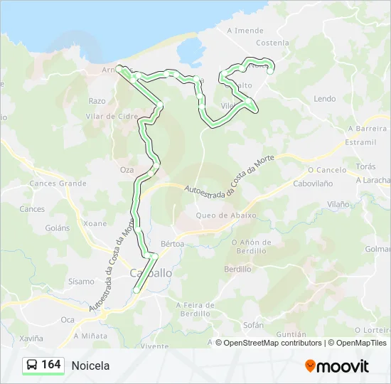 164 Bus Line Map
