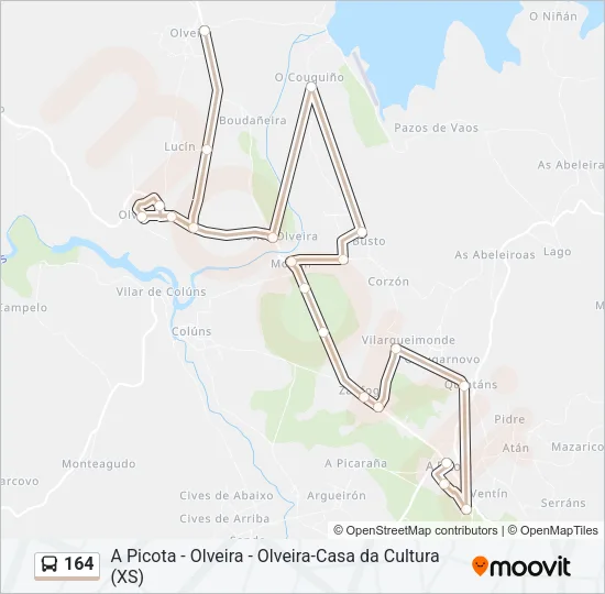 164 Bus Line Map