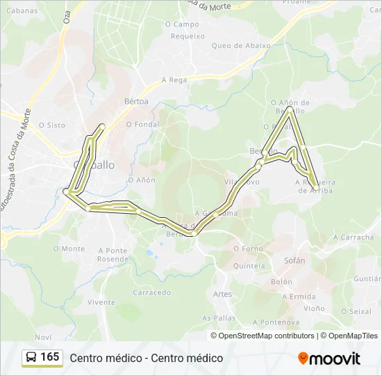 165 Bus Line Map