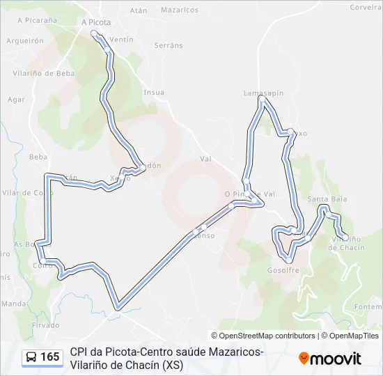 165 Bus Line Map