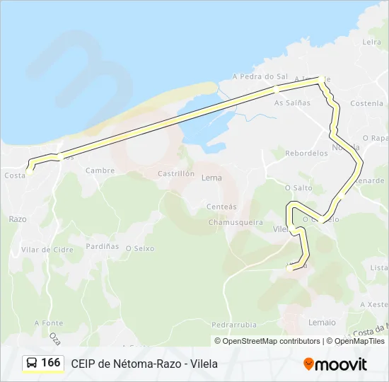 166 Bus Line Map
