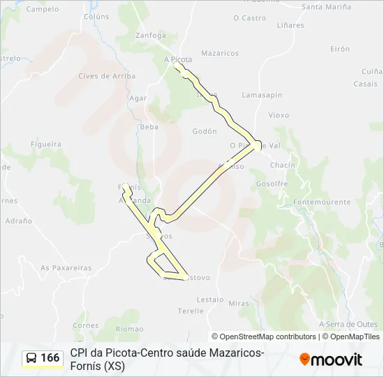 166 Bus Line Map