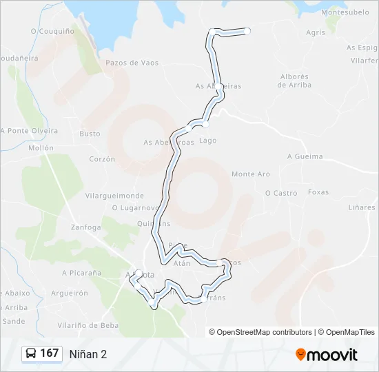 167 Bus Line Map