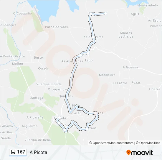 167 Bus Line Map