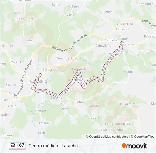 167 Bus Line Map