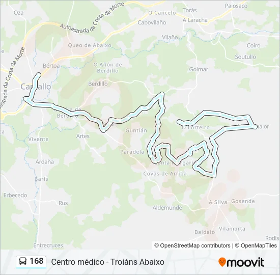 168 Bus Line Map