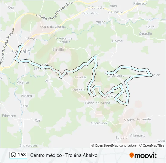 168 Bus Line Map