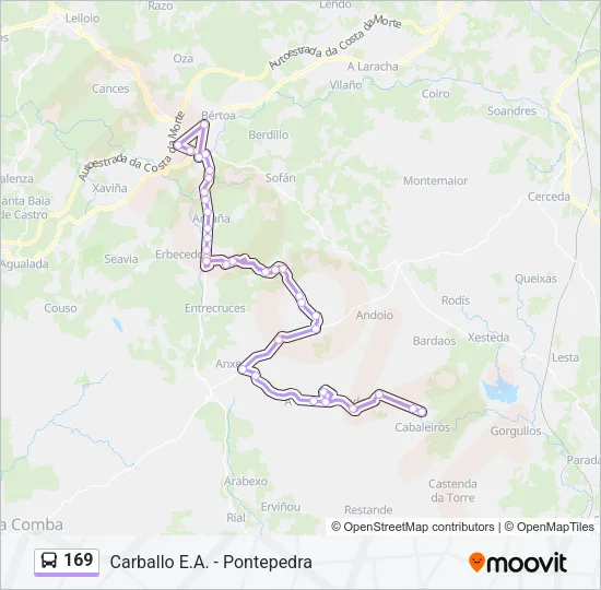169 Bus Line Map