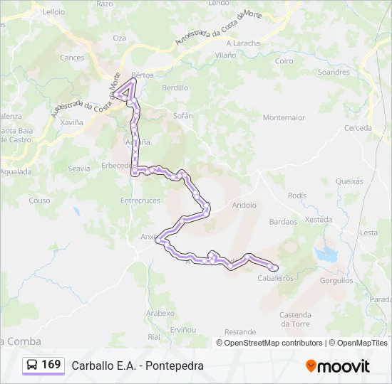 169 Bus Line Map