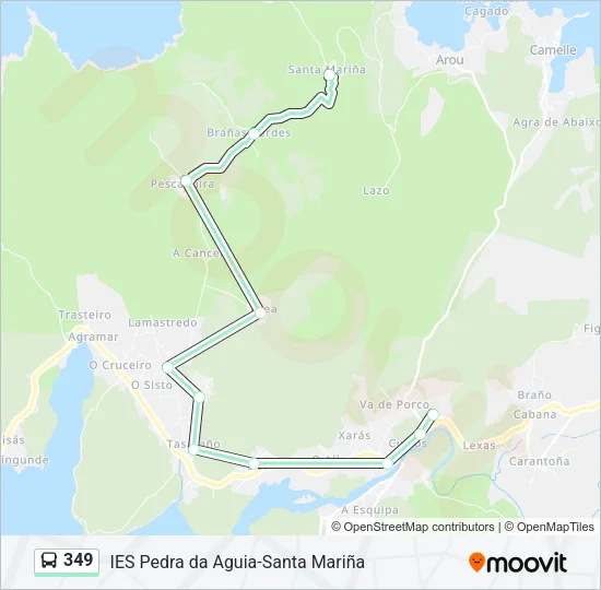 349 Bus Line Map