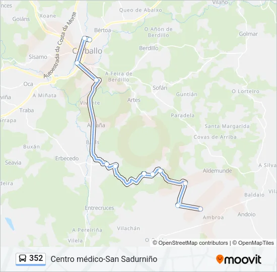 352 Bus Line Map