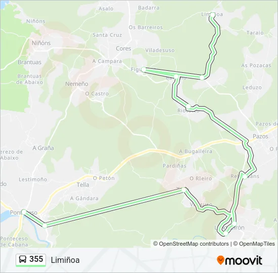 355 Bus Line Map