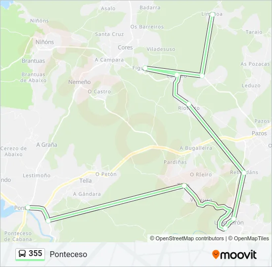 355 Bus Line Map