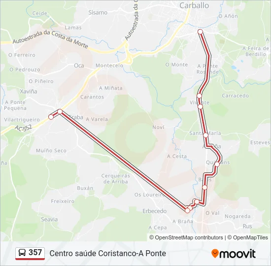 357 Bus Line Map