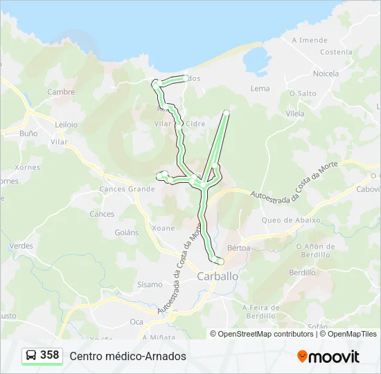 358 Bus Line Map