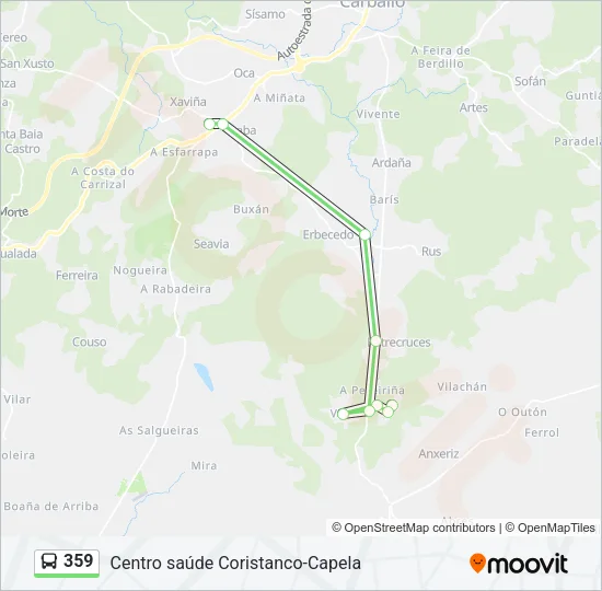 359 Bus Line Map