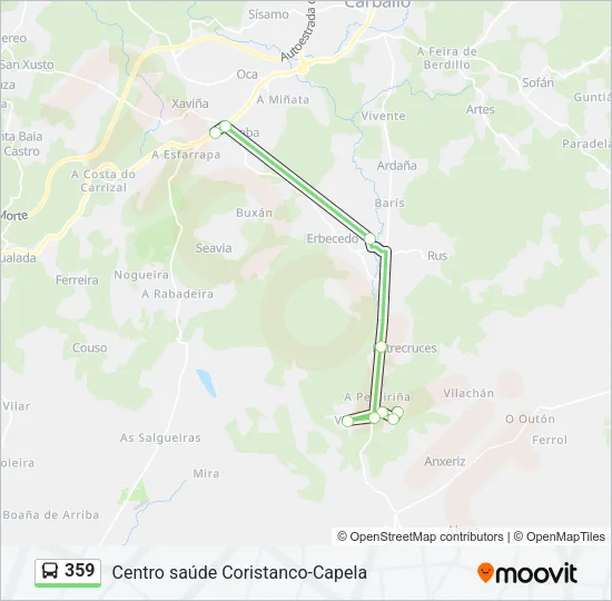 359 Bus Line Map