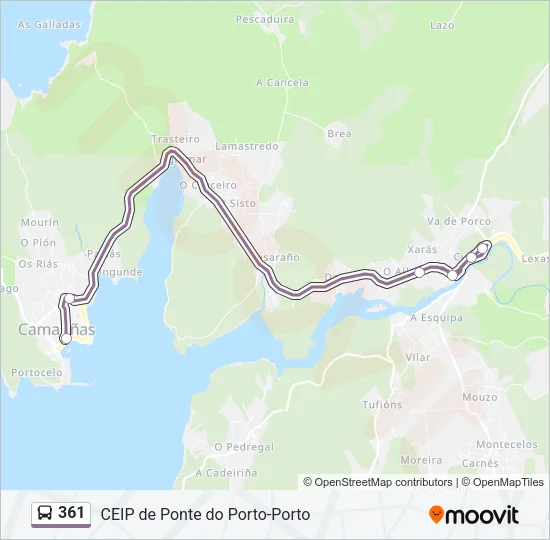 361 Bus Line Map