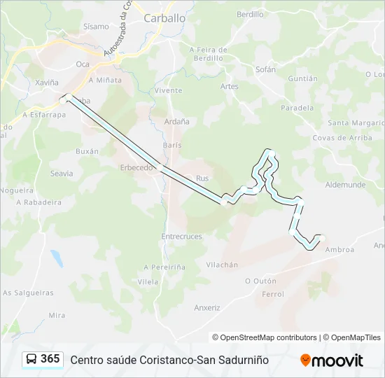 365 Bus Line Map
