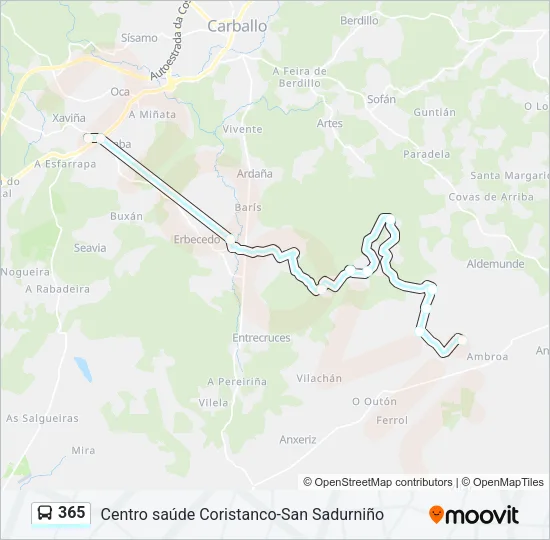 365 Bus Line Map