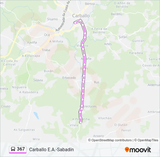367 Bus Line Map