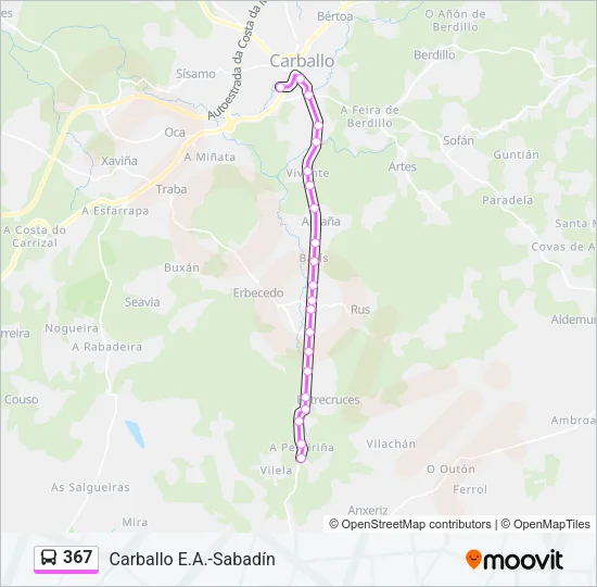 367 Bus Line Map