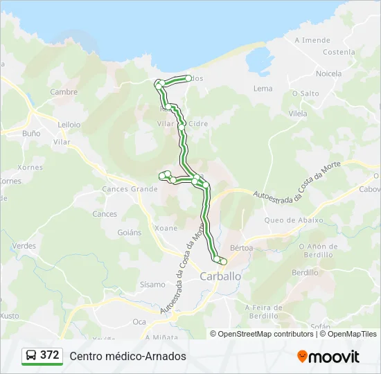 372 Bus Line Map