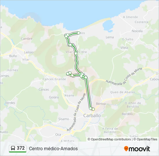 372 Bus Line Map
