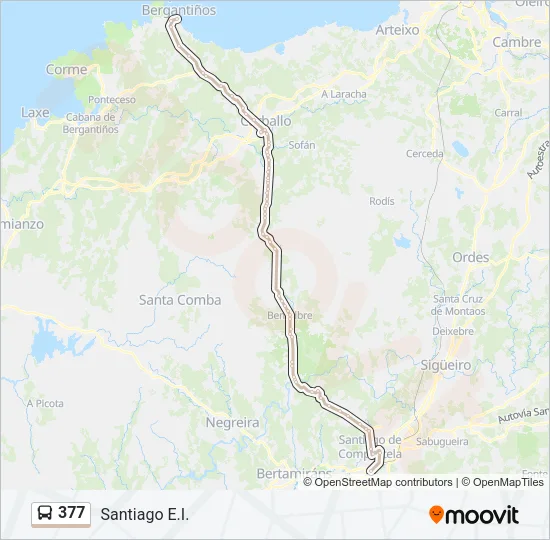 377 Bus Line Map